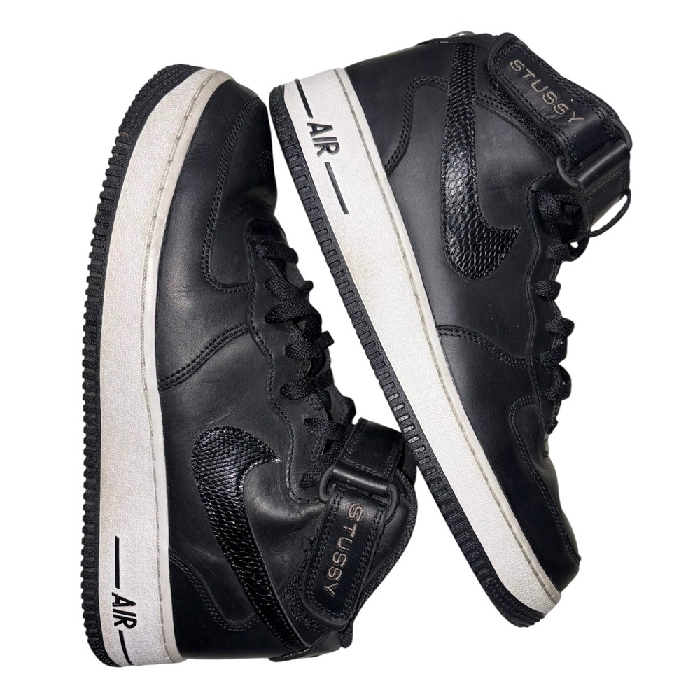 Nike Air Force‎ 1 Mid Stussy Black Light Bone Y2K DJ7840-001 Mens Size 9